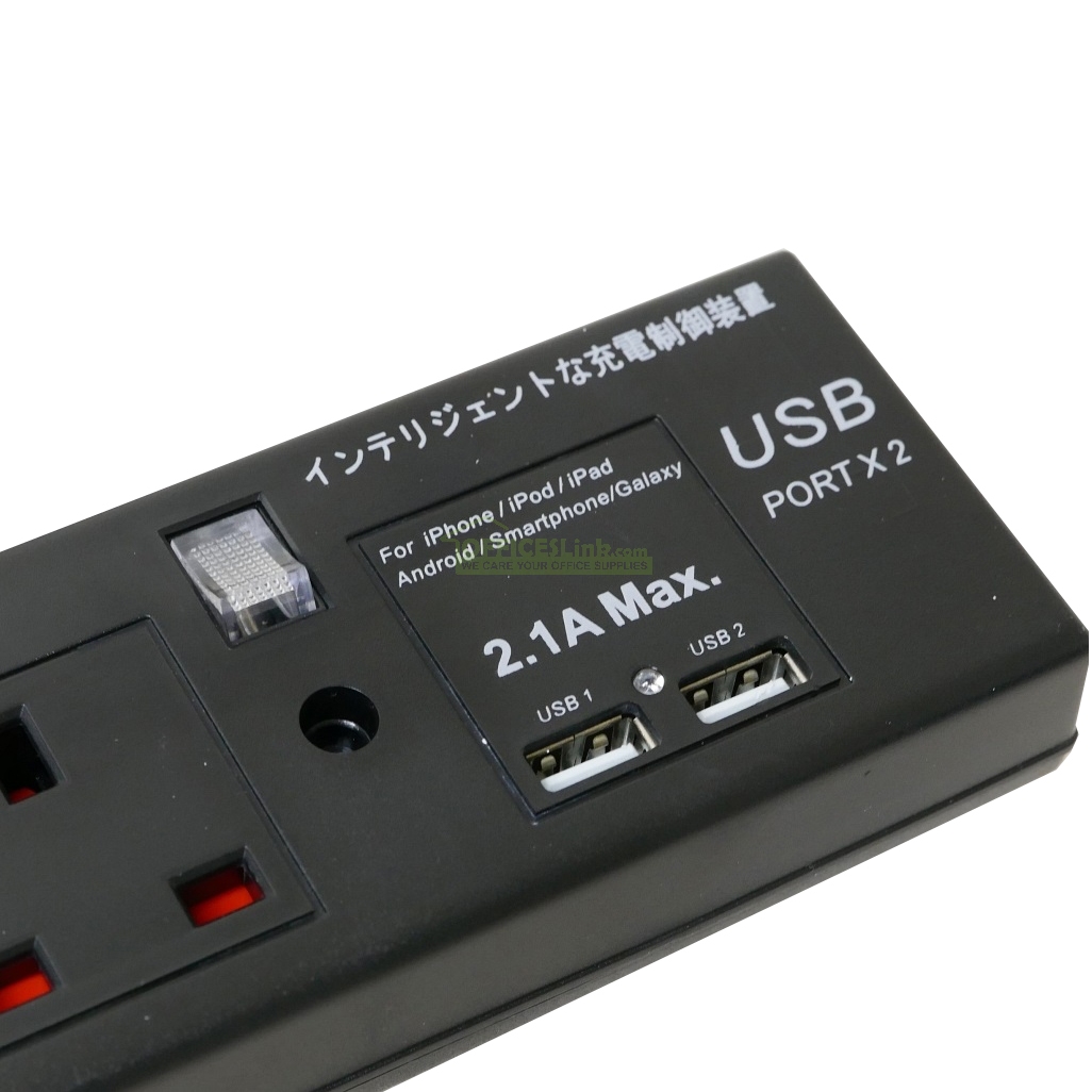 Superstar 6 位獨立開關制拖板(2 USB)_插蘇及拖板_電器週邊_電腦週邊_OFFICESLink.com 辦公室文儀用品文具 ...